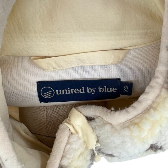 United‎ by Blue Recycled Sherpa Half Zip Pullover Egret Cream Beige Tan Size XS - Picture 9 of 12